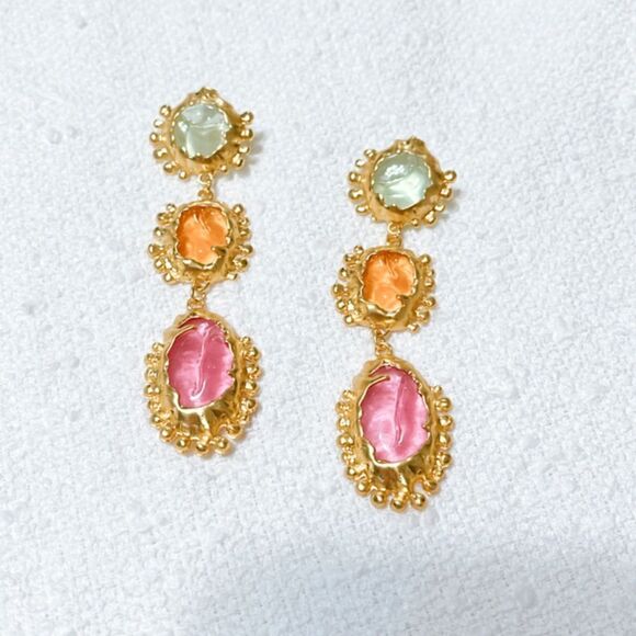 Crystal drop earrings M237 - Picture 2 of 4